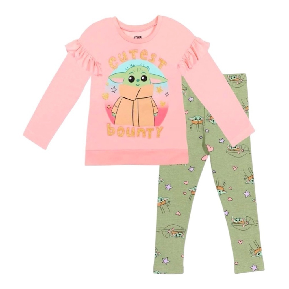 NWT-STAR WARS THE CHILD-TWO PIECE PAJAMA SET-SIZE 6-6X